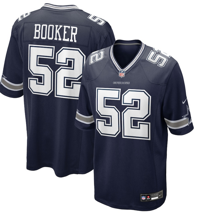 Men Nike  Dallas Cowboys #52 Tyler Booker Navy blue 2025 NFL Draft First Round Pick Game Jersey->dallas cowboys->NFL Jersey
